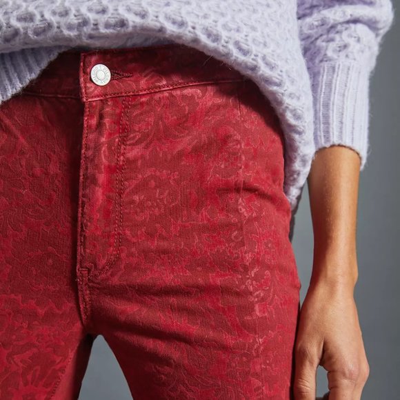 Anthropologie NWT Pilcro Red Printed Pants 26 - Picture 4 of 7